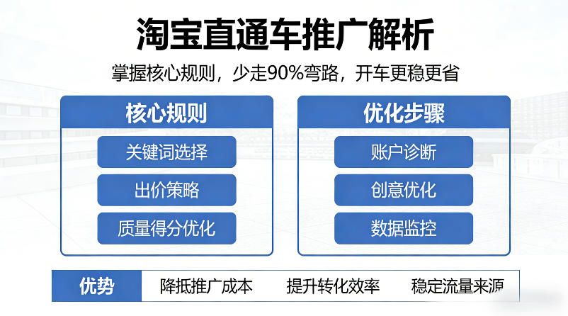 淘宝直通车推广解析，掌握核心规则，少走90%弯路，开车更稳更省-chywc