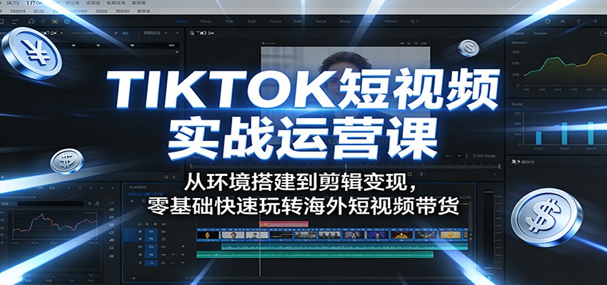 TIKTOK短视频实战运营课：从环境搭建到剪辑变现，零基础快速玩转海外短视频带货-chywc