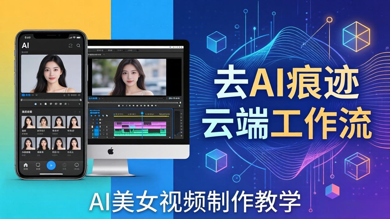 AI美女视频制作教学：去AI痕迹，云端工作流出图，手机电脑均可，不需要配置-chywc