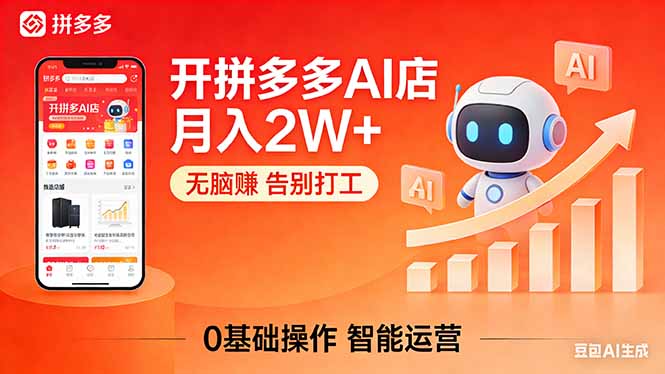 开一家拼多多AI店，月入2W+，无脑赚，告别打工，附SOP手册-chywc