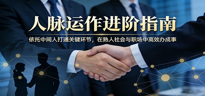 付费文章：人脉运作进阶指南，依托中间人打通关键环节，在熟人社会与职场中高效办成事-chywc