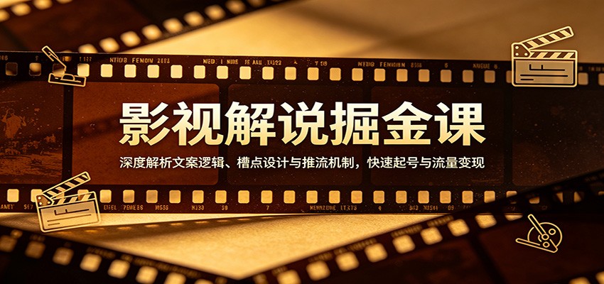 影视解说掘金课：深度解析文案逻辑、槽点设计与推流机制，快速起号与流量变现-chywc