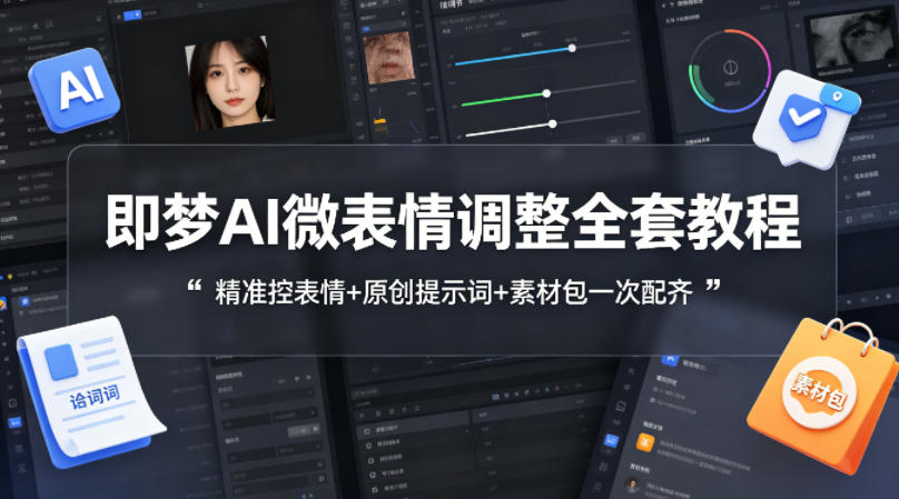 即梦AI微表情调整全套教程，精准控表情+原创提示词+素材包一次配齐-chywc