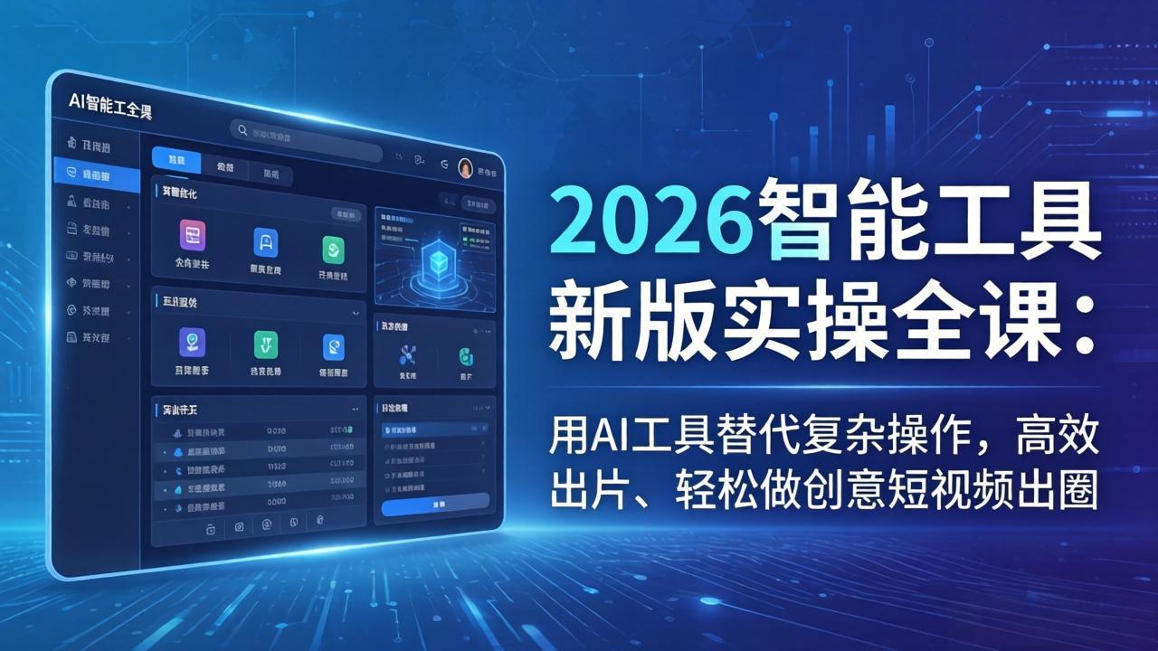 2026智能工具新版实操全课：用AI工具替代复杂操作，高效出片、轻松做创意短视频出圈-chywc