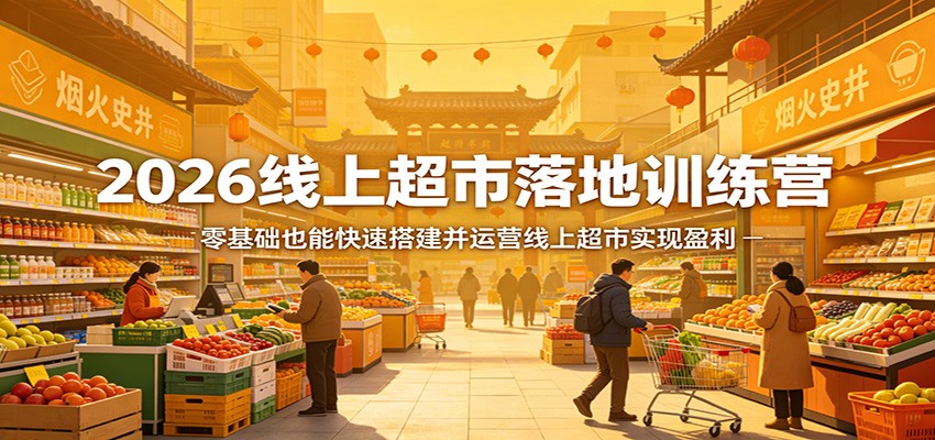 2026线上超市落地训练营，零基础也能快速搭建并运营线上超市实现盈利-chywc