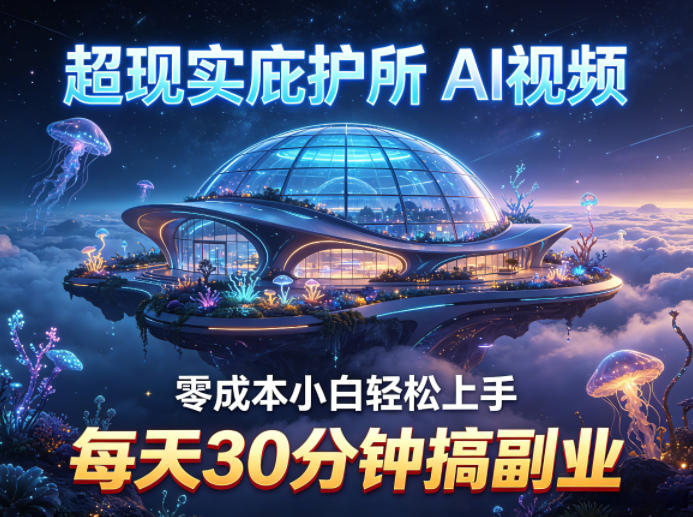 超现实庇护所AI视频项目拆解，零成本小白轻松上手，每天30分钟搞副业-chywc