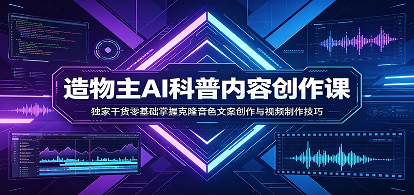 AI科普内容创作课：独家干货零基础掌握克隆音色文案创作与视频制作技巧-chywc