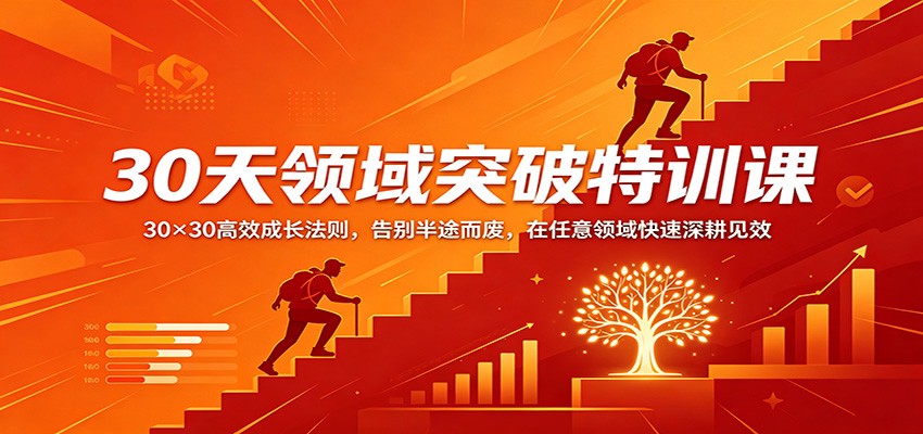 30天领域突破特训课：30×30高效成长法则，告别半途而废，在任意领域快速深耕见效-chywc