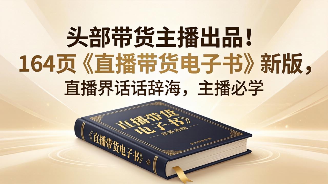 头部带货主播出品！164页《直播带货电子书》新版，直播界话术辞海，主播必学-chywc