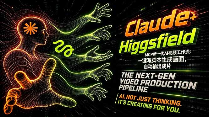 Claude+Higgsfield MCP新一代AI视频工作流：一键写脚本生成画面，自动输出成片-chywc
