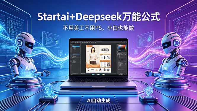 AI自动做电商详情页：Startai+Deepseek万能公式，不用美工不用PS，小白也能做-chywc