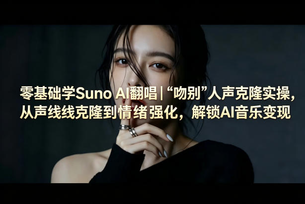 零基础学Suno AI翻唱｜《吻别》人声克隆实操，从声线克隆到情绪强化，解锁AI音乐变现-chywc