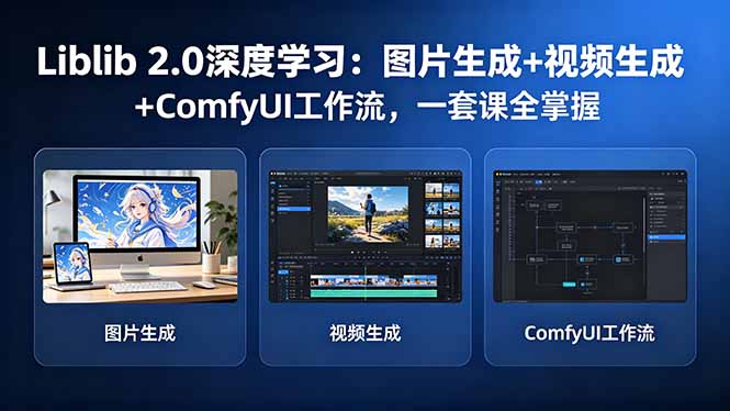 Liblib 2.0深度学习：图片生成+视频生成+ComfyUI工作流，一套课全掌握-chywc