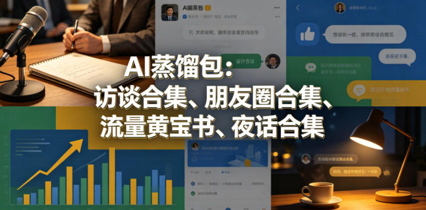 AI蒸馏包：访谈合集、朋友圈合集、流量黄宝书、夜话合集【文档】-chywc