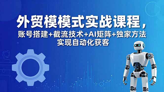 外贸新模式实战课程-更新5月，账号搭建+截流技术+AI矩阵+独家方法实现自动化获客-chywc