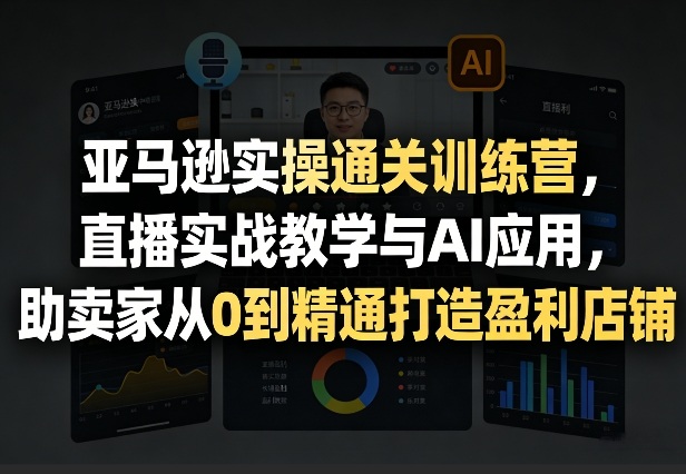 亚马逊实操通关训练营，直播实战教学与AI应用，助卖家从0到精通打造盈利店铺(更新5月8日)-chywc
