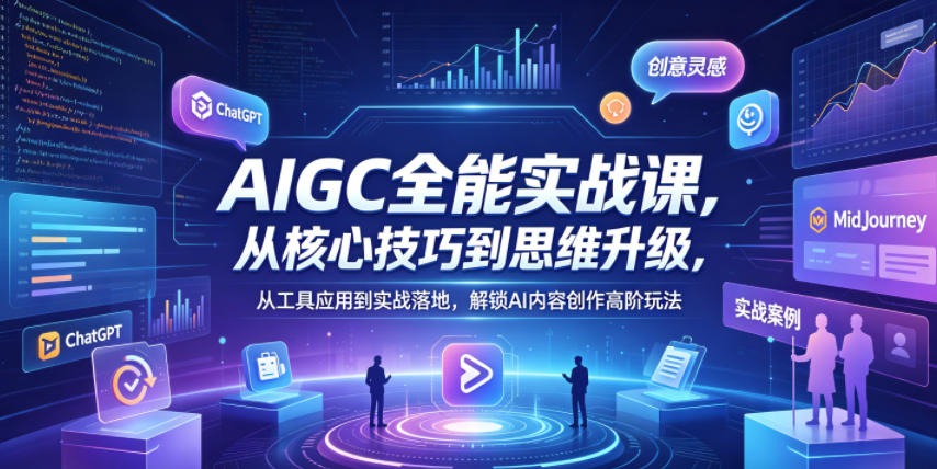 AIGC全能实战课，从核心技巧到思维升级，从工具应用到实战落地，解锁AI内容创作高阶玩法-chywc
