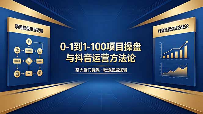 0-1到1-100怎么建？某大佬门徒课教透项目操盘底层逻辑+抖音运营必成方法论-chywc