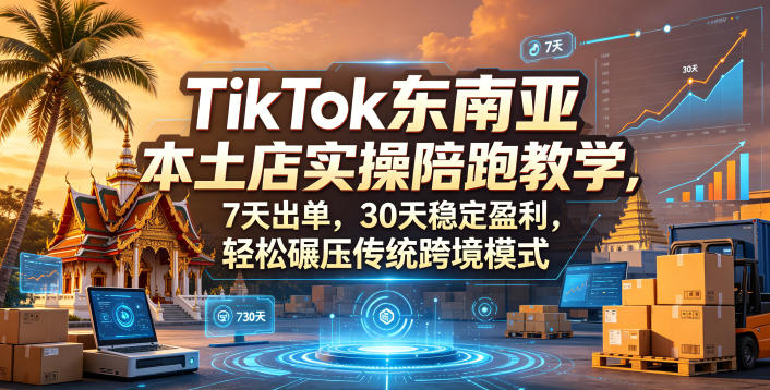 TikTok东南亚本土店实操陪跑教学，7天出单，30天稳定盈利，轻松碾压传统跨境模式-chywc