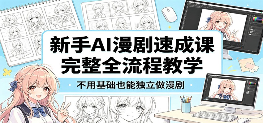 新手AI漫剧速成课：完整全流程教学，不用基础也能独立做漫剧-chywc
