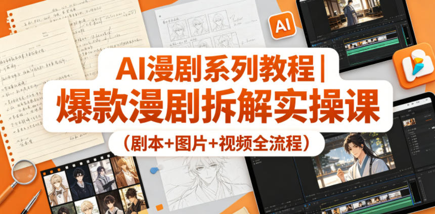AI漫剧系列教程｜爆款漫剧拆解实操课(剧本+图片+视频全流程)-chywc