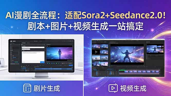 AI漫剧全流程：适配Sora2+Seedance2.0！剧本+图片+视频生成一站搞定-chywc