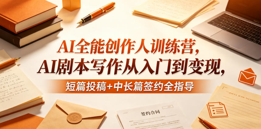 AI全能创作人训练营，AI剧本写作从入门到变现，短篇投稿+中长篇签约全指导-chywc