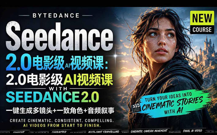 字节跳动的Seedance 2.0 AI电影视频生成制作教程，一键生成多镜头+一致角色+音频叙事-中英字幕-chywc