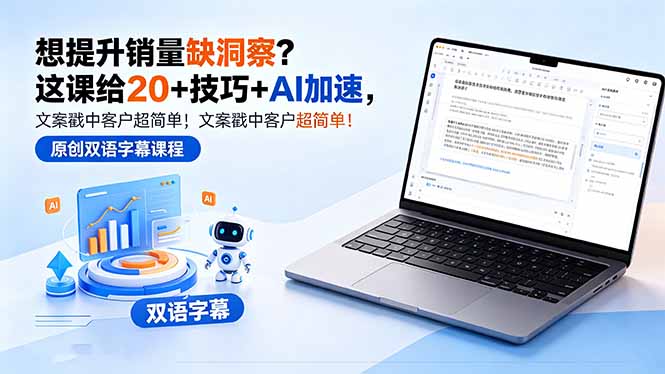 想提升销量缺洞察？这课给 20 + 技巧 + AI 加速，文案戳中客户超简单！【原创双语字幕】-chywc