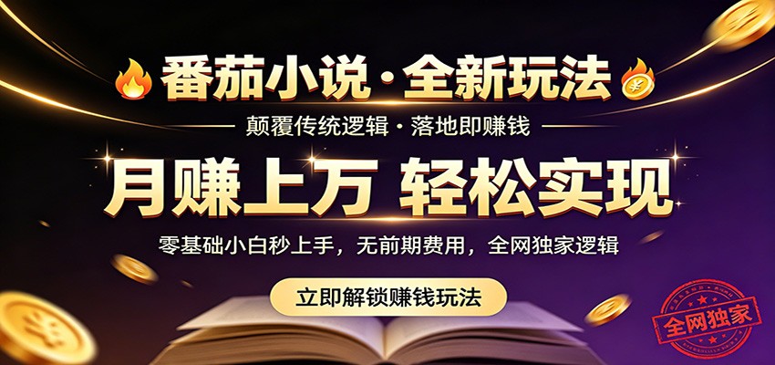 番茄小说5月最新独家玩法，稳定落地实测月入过万！-chywc
