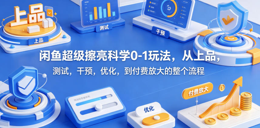 闲鱼超级擦亮科学0-1玩法，从上品，测试，干预，优化，到付费放大的整个流程-chywc