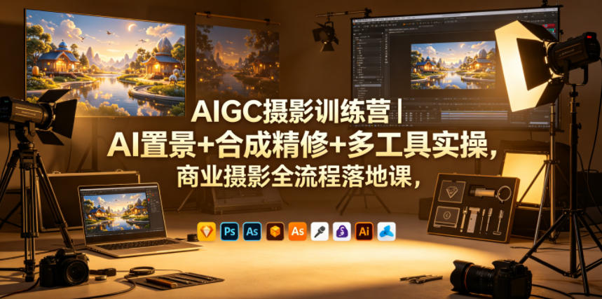 AIGC摄影训练营｜AI置景+合成精修+多工具实操，商业摄影全流程落地课-chywc