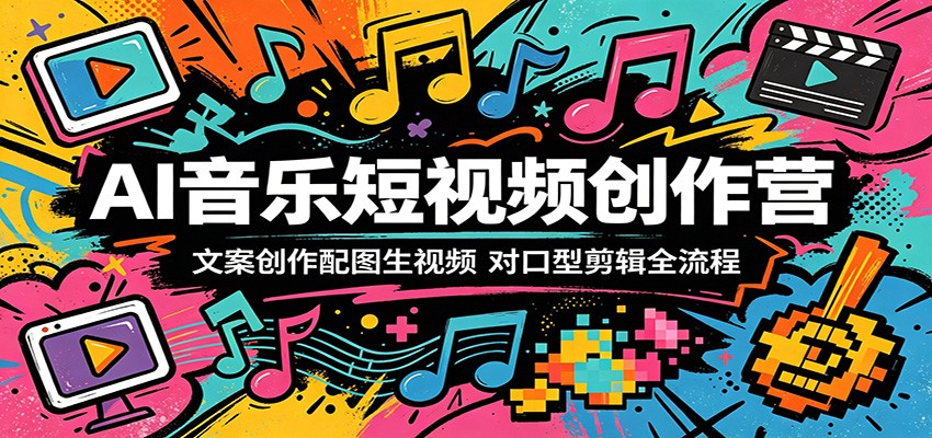 AI音乐短视频创作营：文案创作配图生视频，对口型剪辑全流程-chywc