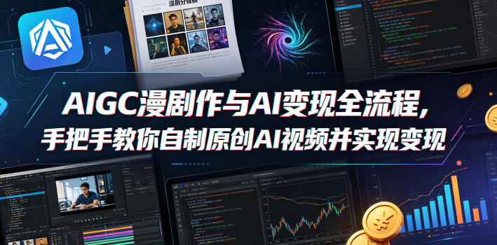 AIGC漫剧创作与AI变现全流程，手把手教你自制原创AI视频并实现变现-chywc