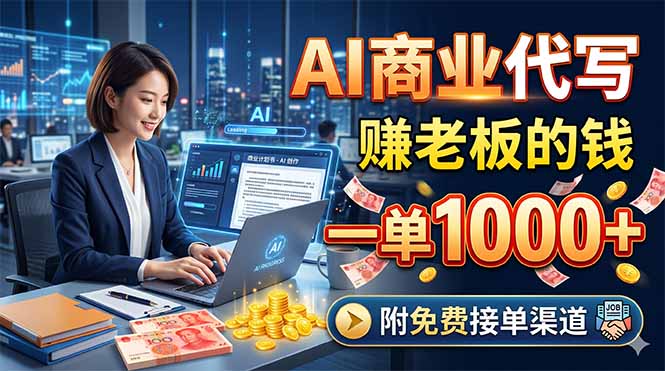 AI商业代写，赚老板的钱，一单1000+，附免费接单渠道-chywc