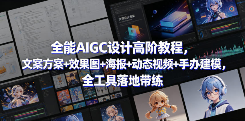 全能AIGC设计高阶教程，文案方案+效果图+海报+动态视频+手办建模，全工具落地带练-chywc