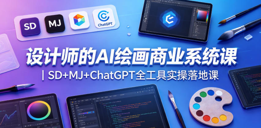设计师的AI绘画商业系统课｜SD+MJ+ChatGPT全工具实操落地课-chywc