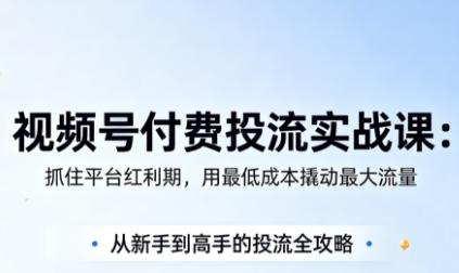 渔财老师·视频号付费投流实战课(更新5月)-chywc