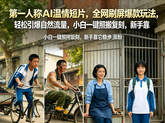 第一人称AI温情短片，全网刷屏爆款玩法，轻松引爆自然流量，小白一键照搬复刻，新手靠它稳步涨粉-chywc