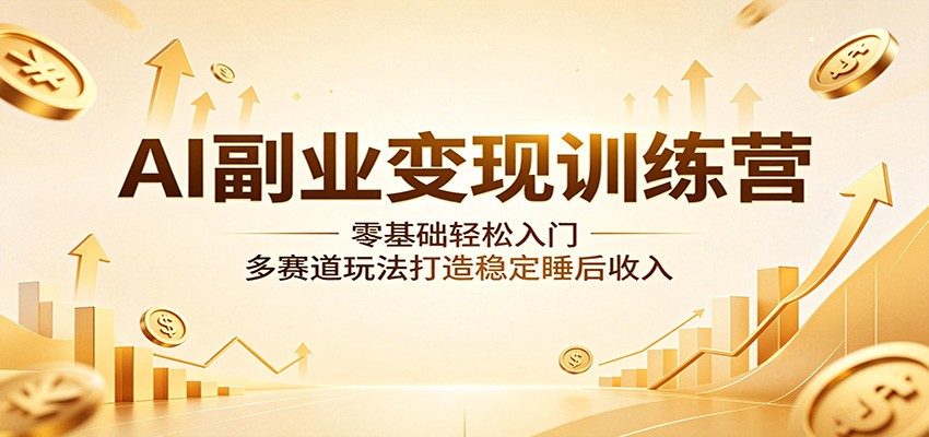 AI副业变现训练营：零基础轻松入门，多赛道玩法打造稳定睡后收入-chywc