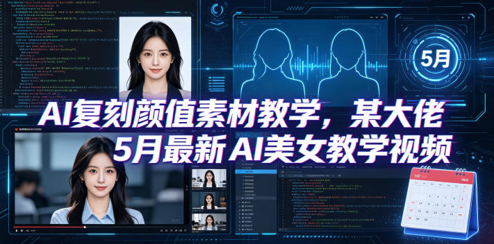 AI复刻颜值素材教学，某大佬5月最新AI美女教学视频，内含4月好物复刻教学-chywc