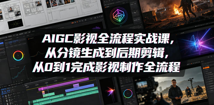 AIGC影视全流程实战课，从分镜生成到后期剪辑，从0到1完成影视制作全流程-chywc