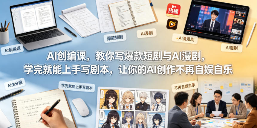 AI创编课，教你写爆款短剧与AI漫剧，学完就能上手写剧本，让你的AI创作不再自娱自乐-chywc