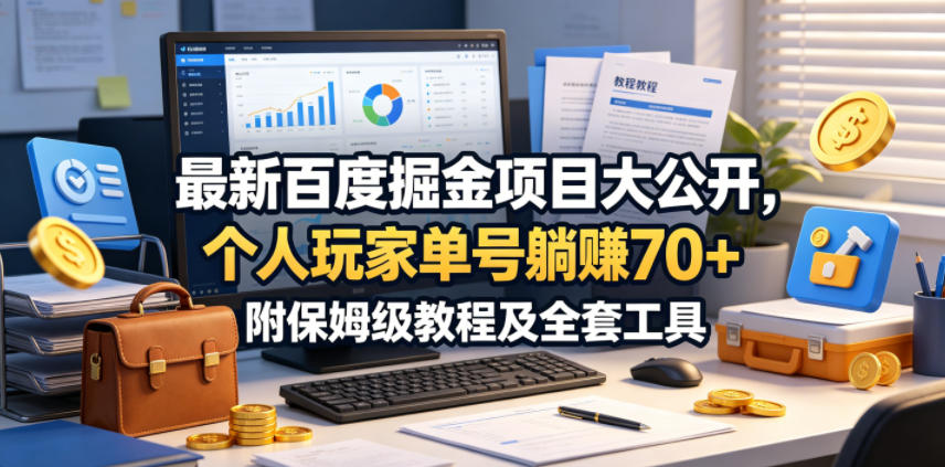 最新百度掘金项目大公开，个人玩家单号躺賺70+，附保姆级教程及全套工具【揭秘】-chywc