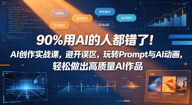 90%用AI的人都错了！AI创作实战课，避开误区，玩转Prompt与AI动画，轻松做出高质量AI作品-chywc
