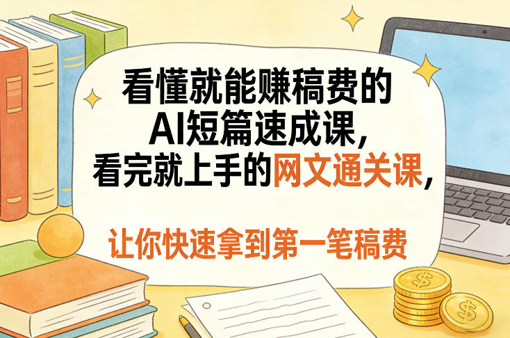 看懂就能賺稿费的AI短篇速成课，看完就上手的网文通关课，让你快速拿到第一笔稿费(更新5月)-chywc
