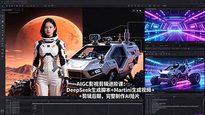 AIGC影视剪辑进阶课：DeepSeek生成脚本+Martini生成视频+剪辑后期，完整制作AI短片-chywc