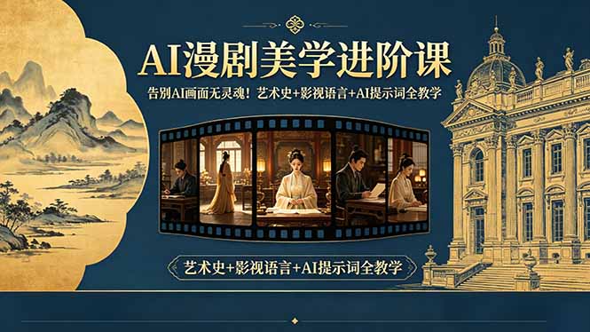 告别AI画面无灵魂！AI漫剧美学进阶课，艺术史+影视语言+AI提示词全教学-chywc