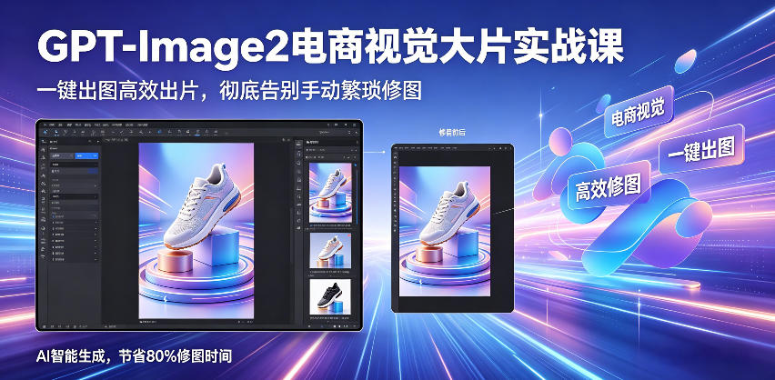 GPT-Image2电商视觉大片实战课，一键出图高效出片，彻底告别手动繁琐修图-chywc