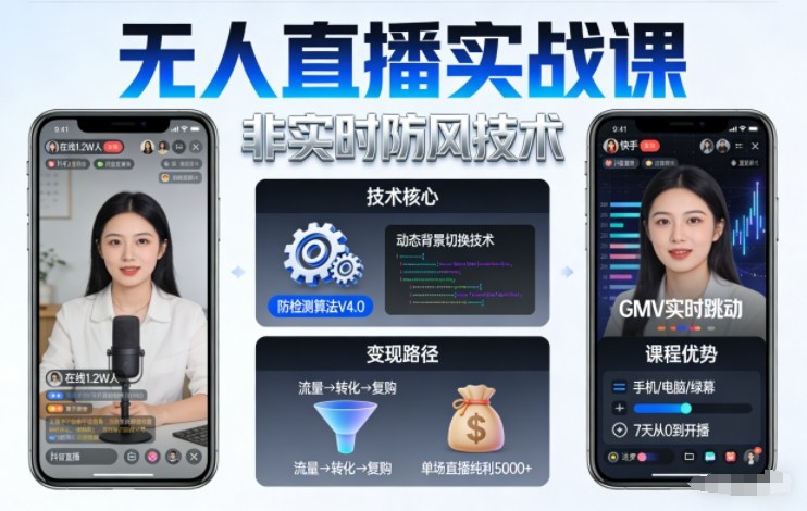宝子哥无人直播实战课，非实时防风技术，聚焦抖音快手等平台直播带货，轻松开启直播变现之路(更新2026年5月17日)-chywc